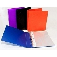 Папка А5 на 4 кольцах 35мм песок пластик, синяя 